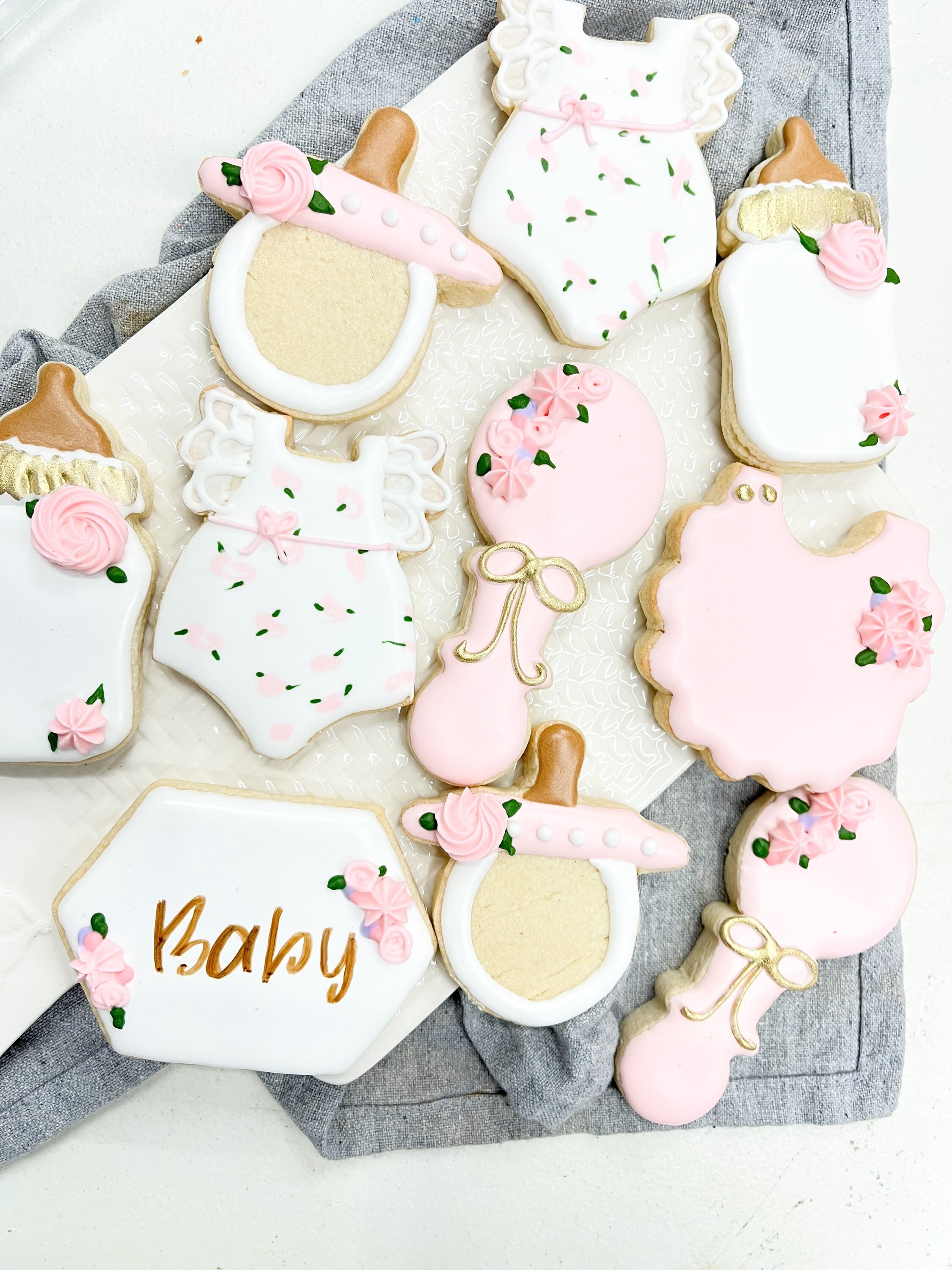 Rattle & Bottle Baby Shower Sugar Cookie Set – Baked by Bri