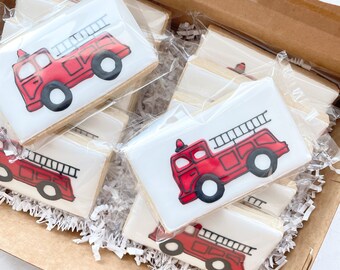 Fire truck cookies