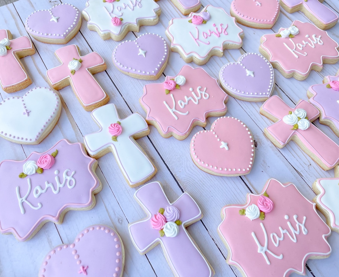 Baptism Cookies / Christening Cookies/ Cross Cookies / Baptism Etsy