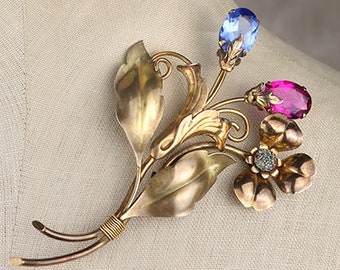 NOVICA Donna L'Oro 22k Placcato Aster Spilla Naturale 'Let It