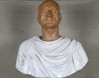 Antique bust, Neo classical Roman man sculpture 19th century male figure, not painting bronze marble stone, big large mansion museum quality