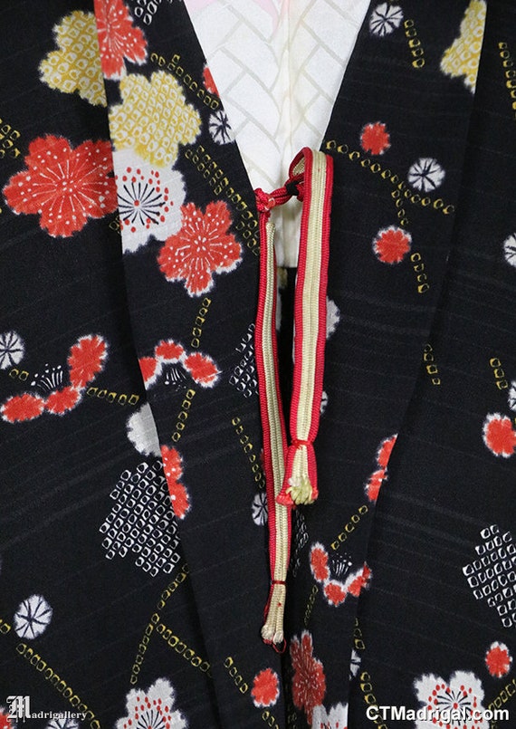 Vintage silk haori kimono jacket robe coat, long … - image 3