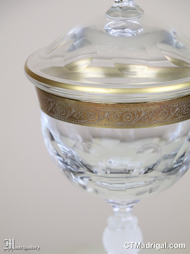 Antique Glass Compote Jar Dish, Brilliant Cut Apothecary Victorian Box