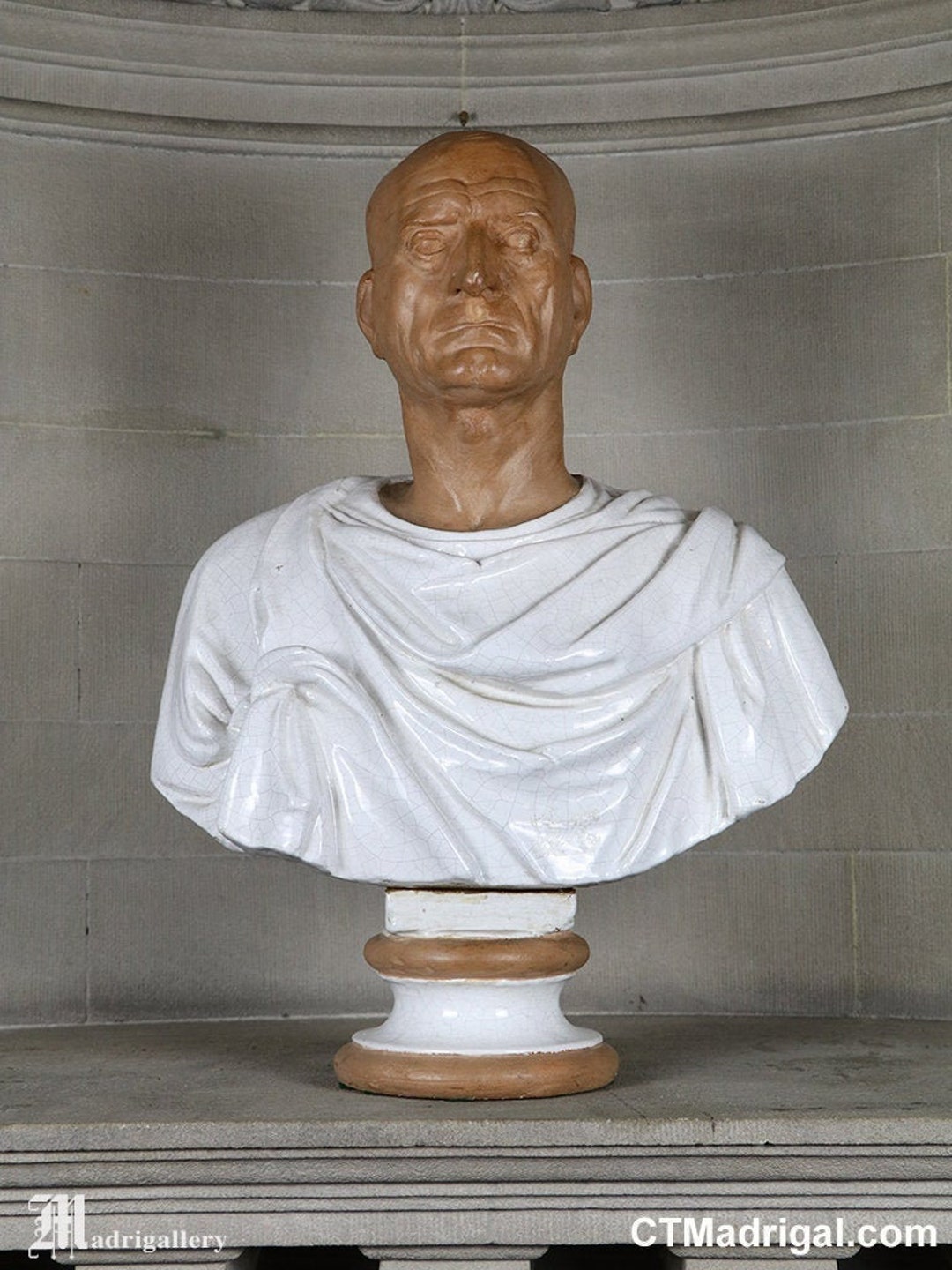 アンティークの胸像、新古典主義のローマの男性の彫刻19世紀の男性像