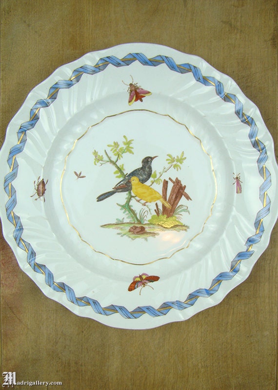 マイセンmeissen 鳥昆虫プレート