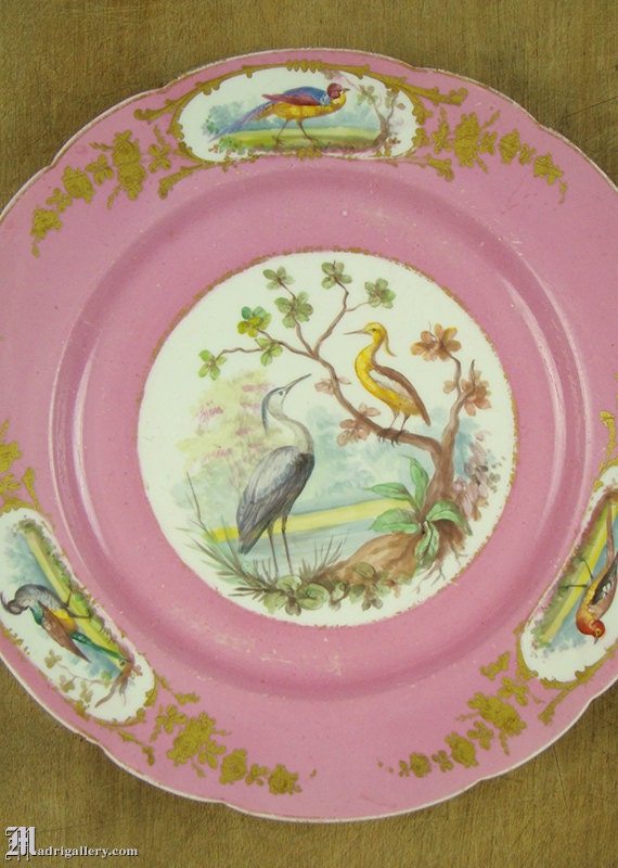 Antique 18th Century 1767 Sevres Pink Hand-painted Porcelain