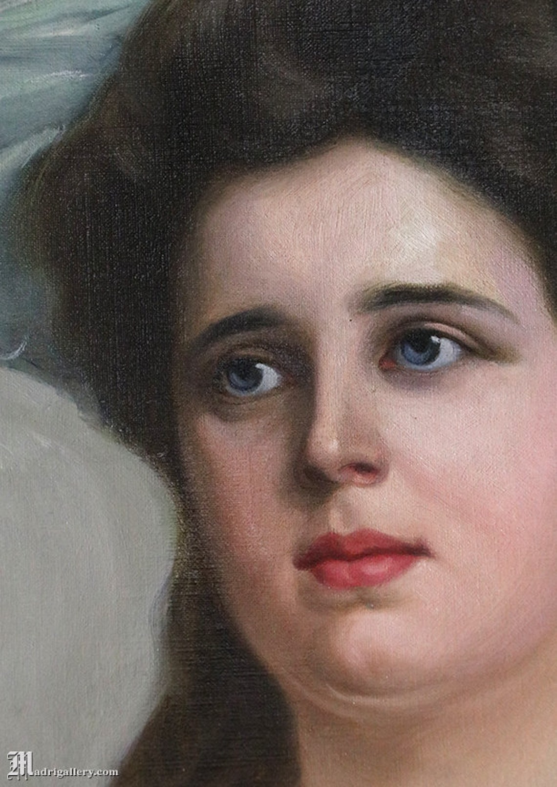 Antique Portrait Oil Painting 19th Century Stretched Canvas Etsy