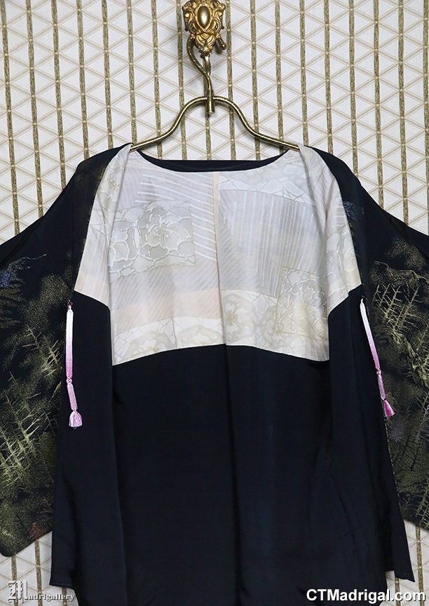 Metallic Silk Haori Vintage Kimono Jacket Robe Coat Long - Etsy