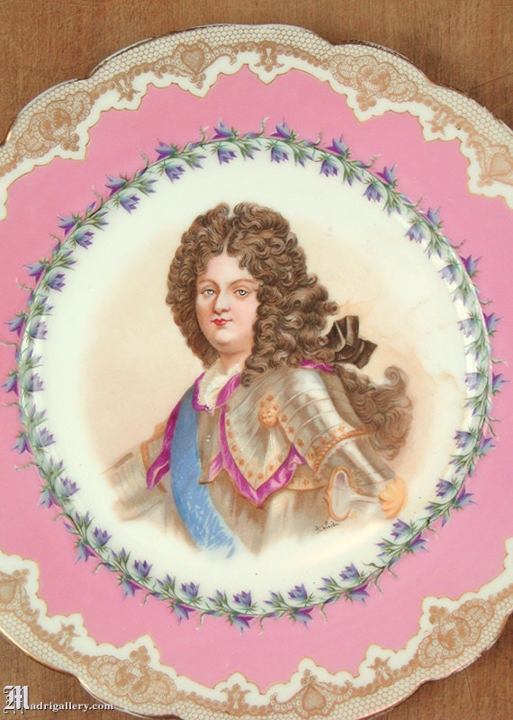 Antique Sevres Plate, 1846 French Hand-painted Porcelain Portrait