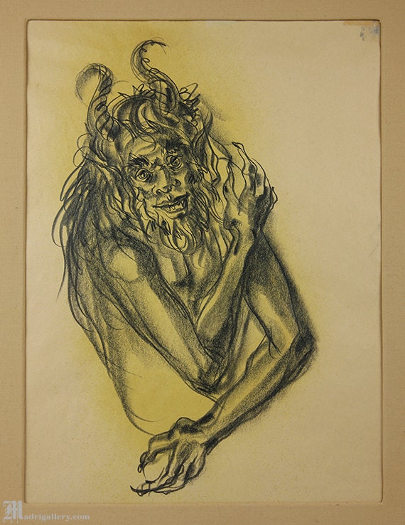 オリジナルのサシャ・ブラストフの悪魔の絵、神話のサタンの悪魔
