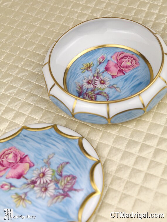 Limoges dresser vanity trinket box jar, Art Deco Nouv… Gem