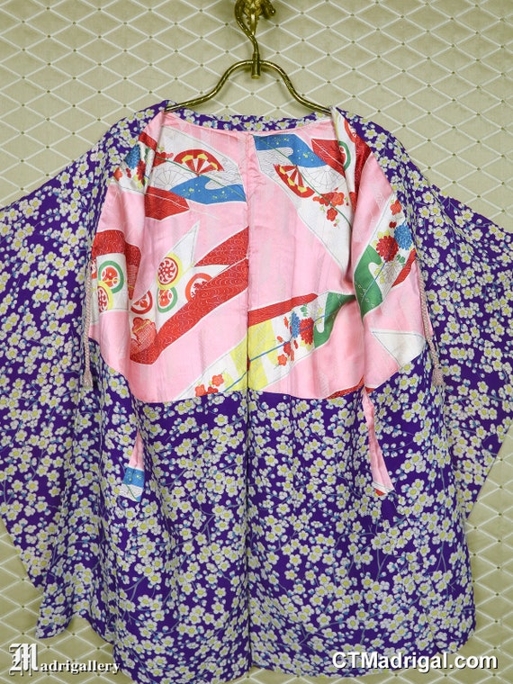 Antique silk haori, vintage kimono jacket robe co… - image 5