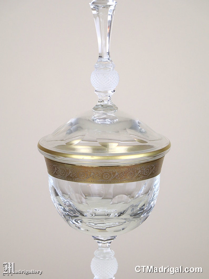 Antique Glass Compote Jar Dish, Brilliant Cut Apothecary Victorian Box