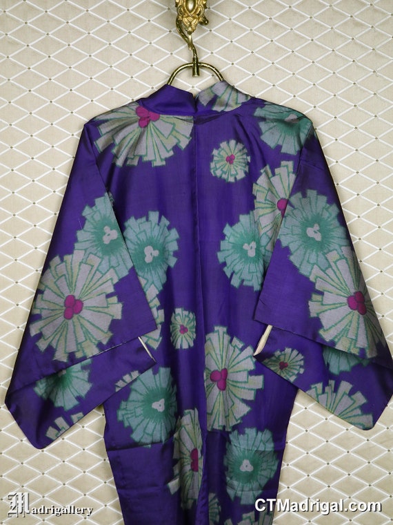 Antique silk haori, vintage kimono jacket robe co… - image 7