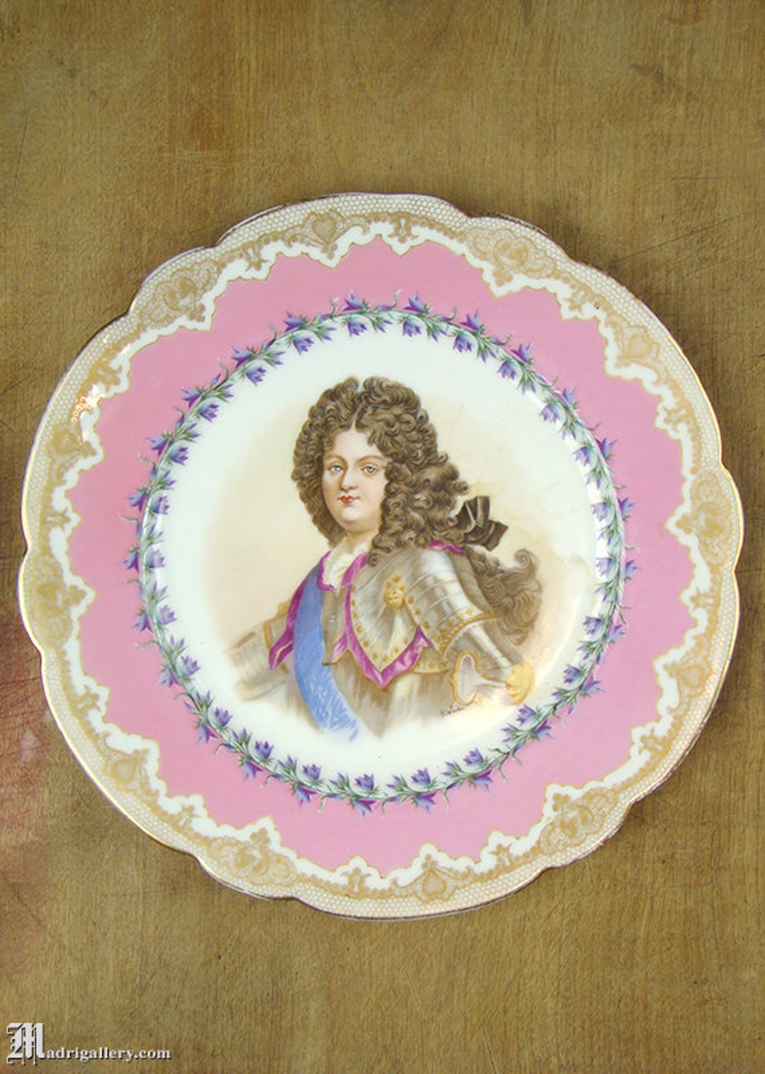 Antique Sevres Plate, 1846 French Hand-painted Porcelain Portrait