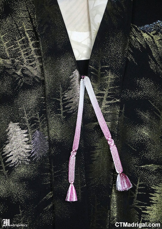 Metallic silk haori, vintage kimono jacket robe c… - image 3