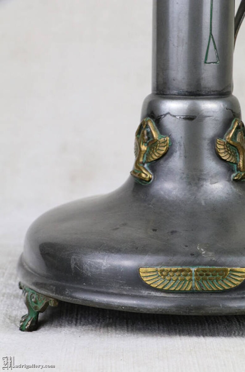 Antique Art Nouveau Candlestick, Pewter Candle Holder, Benedict