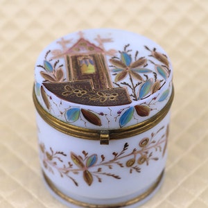 Antique French Opaling Glass Box Hand Painted Enameled - Etsy