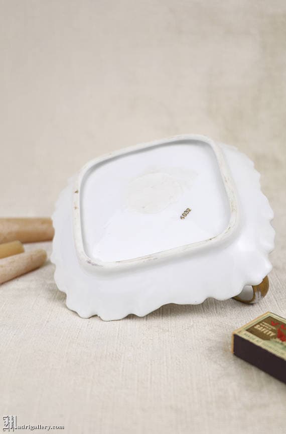 Antique French Porcelain Chamberstick, Antique Candle Holder