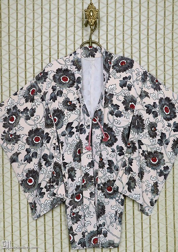 Old Silk Haori, Vintage Kimono Jacket Robe Coat, Long Old Silk Haori, Vintage Kimono Jacket Robe Coat, Long