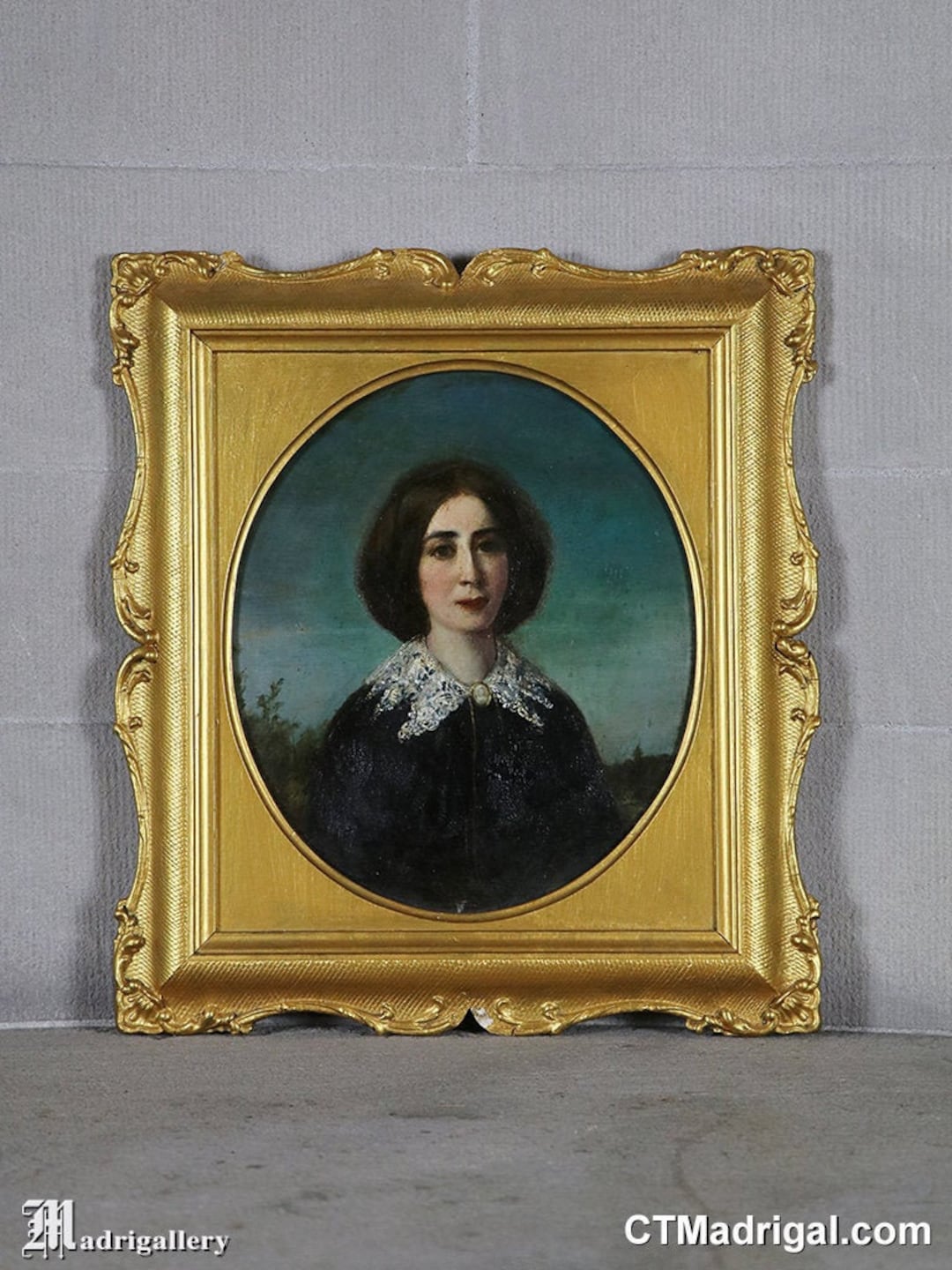 アンティークオーバルフレーム　19世紀　フランス　楕円　曲面ガラス　額縁 アンティークオーバルフレーム19世紀フランス楕円曲面ガラス額縁