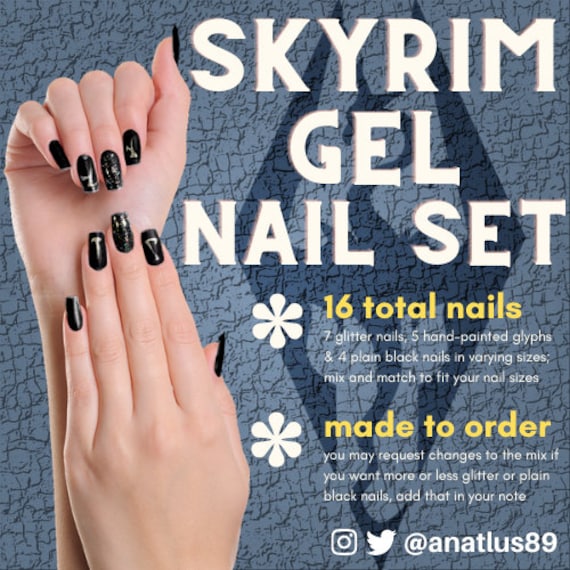 Skyrim Custom Gel Nail Set16 Pieces Glue/press on Nails - Etsy