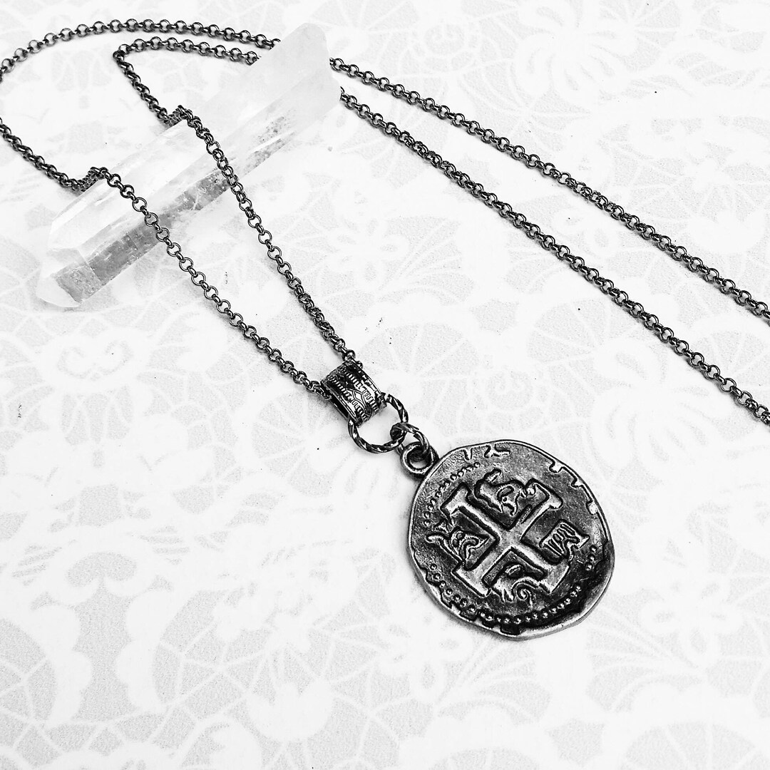Replica Coin Necklace, Gunmetal Necklace, Vintage Style Jewelry Etsy