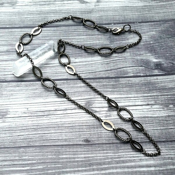 Gunmetal Necklace Etsy