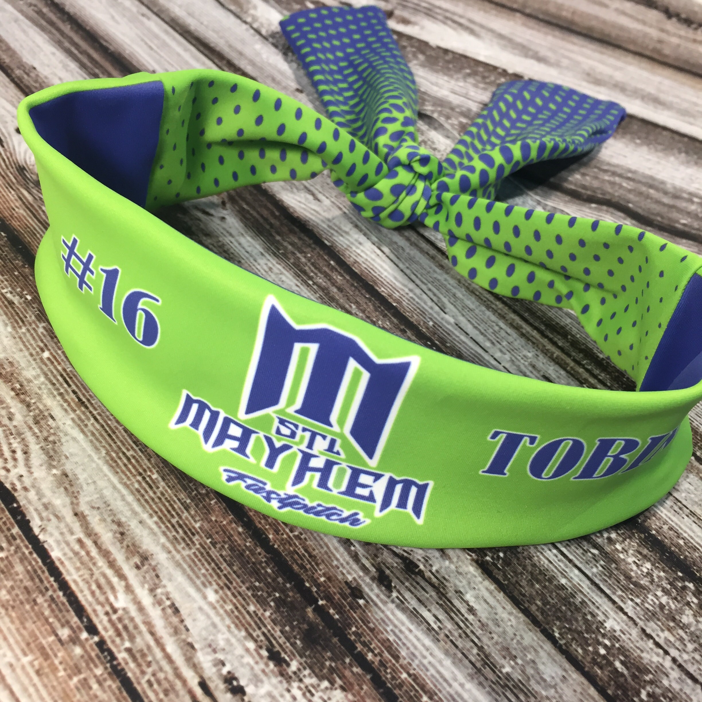 Purply Blue Lime Green Headband Custom Team Headband STL Etsy
