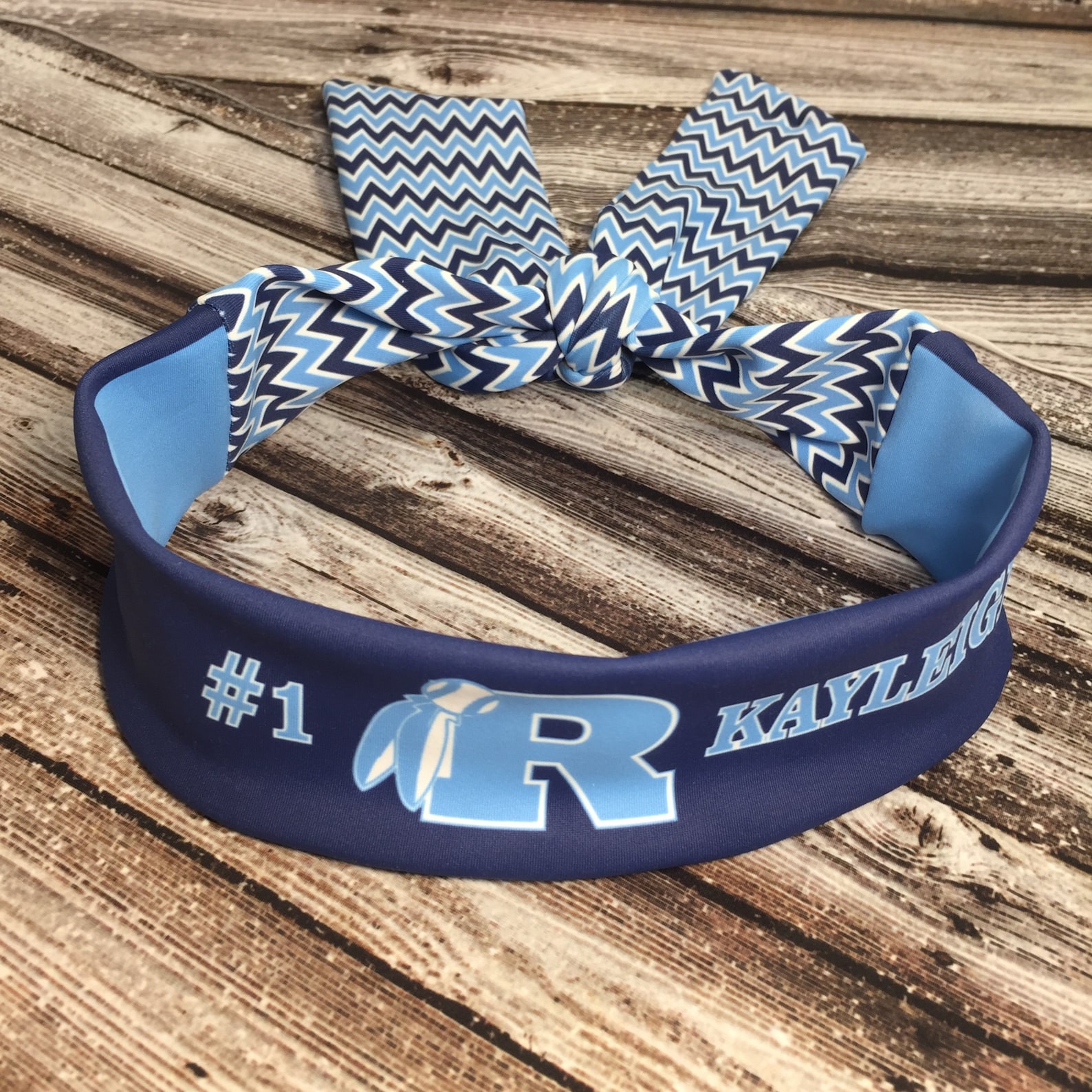 Navy Blue Headband Tie Back Headband Custom Team Name Etsy