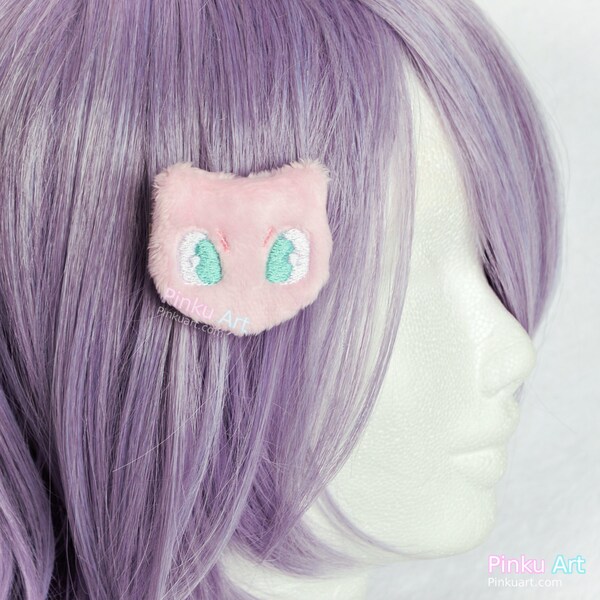 Mew Pin/Brooch & Hairclip plush I Ready to ship I Pokemon