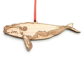 Adorno de ballena franca - Fascinante adorno de madera de ballena franca