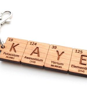 Custom Periodic Table Element Name Key Chain Backpack Clip . Custom Chemistry Gift for Science Geeks and Teachers by Nestled Pines image 3
