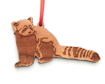 Red Panda Ornament - Adorable Red Panda Wood Ornament