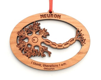 Neuron Ornament - Microbiology Blown-Up Neuron Wood Ornament