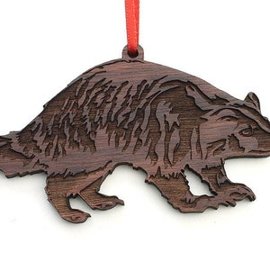 Badger Ornament - Badger Don&#39;t Care Badger Wood Ornament