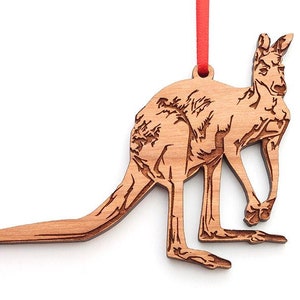 Red Kangaroo Ornament - Iconic Red Kangaroo Wood Ornament