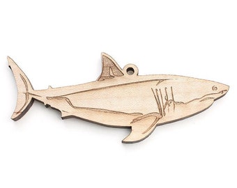 ホオジロザメのオーナメント - 海の王様 木製オーナメント JAWS