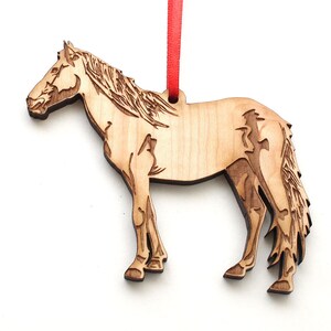 Horse Ornament - Equine Horse Maple Wood Christmas Ornament - Animal Collection - Nestled Pines Original Design