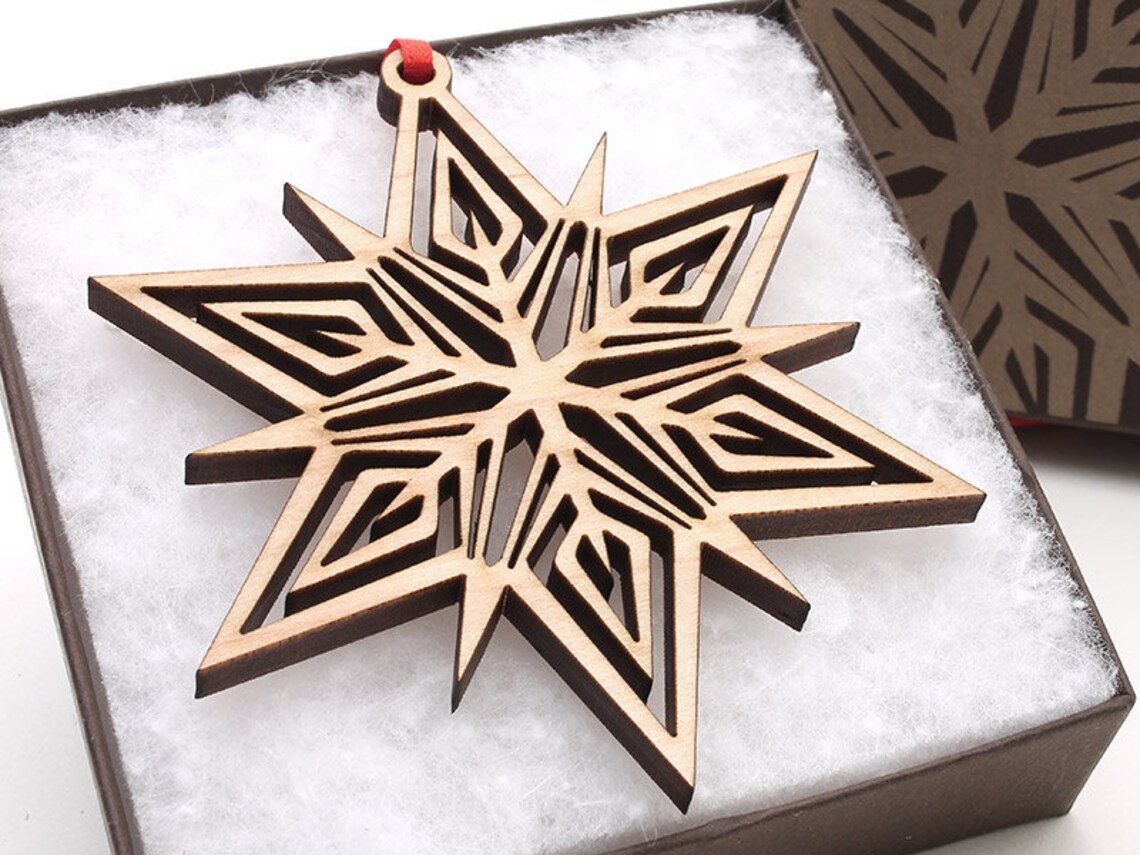 Snowflake Ornament Gift Box Set Intricately Cut American Etsy