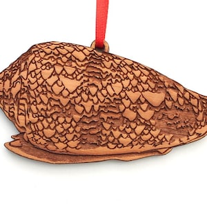 Textile Cone Snail Ornament - Beautifully Detailed  Shell  - Black Cherry Wood Ornament -Aquatic Collection