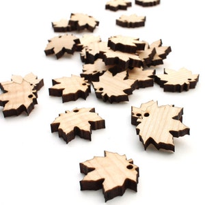 Maple Leaf Charm Mini Wood Cutouts - Itsies by Nestled Pines