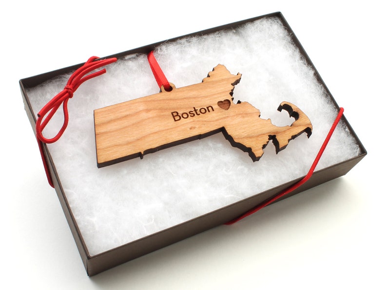 Personalized State Ornament Pick Your State & City Custom Engraved State Christmas Ornament image 2