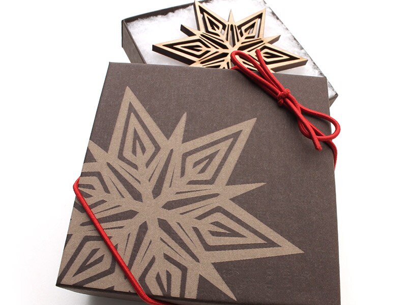 Snowflake Ornament Gift Box Set Intricately Cut American Etsy