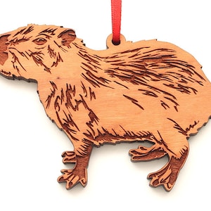 Capybara Ornament - World's Largest Rodent Adorable Capybara Wood Ornament