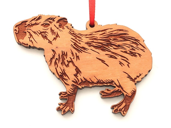 Capybara Ornament World's Largest Rodent Adorable Capybara Wood Ornament 