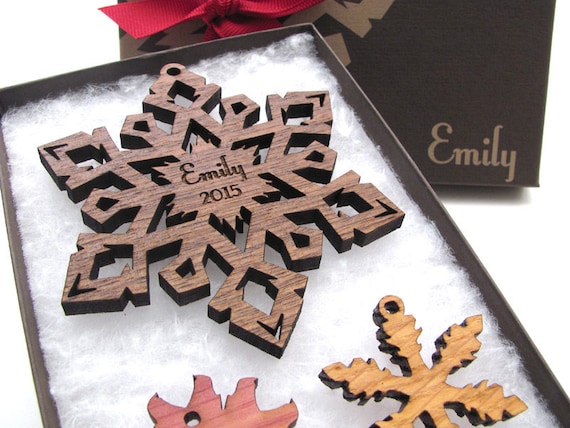 Personalized Wood Snowflake Ornament