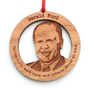 Gerald Ford - Gerald Ford Famous Faces Presidential Wood Ornament
