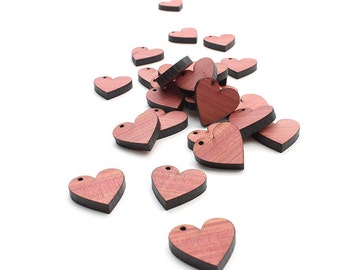 Heart Cutouts Large Mini Wood Charm crafted from Aromatic Red Cedar Wood - Itsies from Nestled Pines Workshop