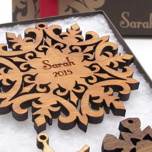 Custom Snowflake Christmas Ornament Gift Box - Nestled Pines Woodworking